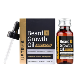 USTRAA Beard Growth Oil Advanced 60ml glass bottle with dropper
