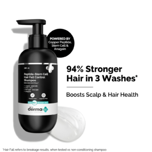 The Derma Co Peptide-Stem Cell Hair Fall Control Shampoo 200ml bottle