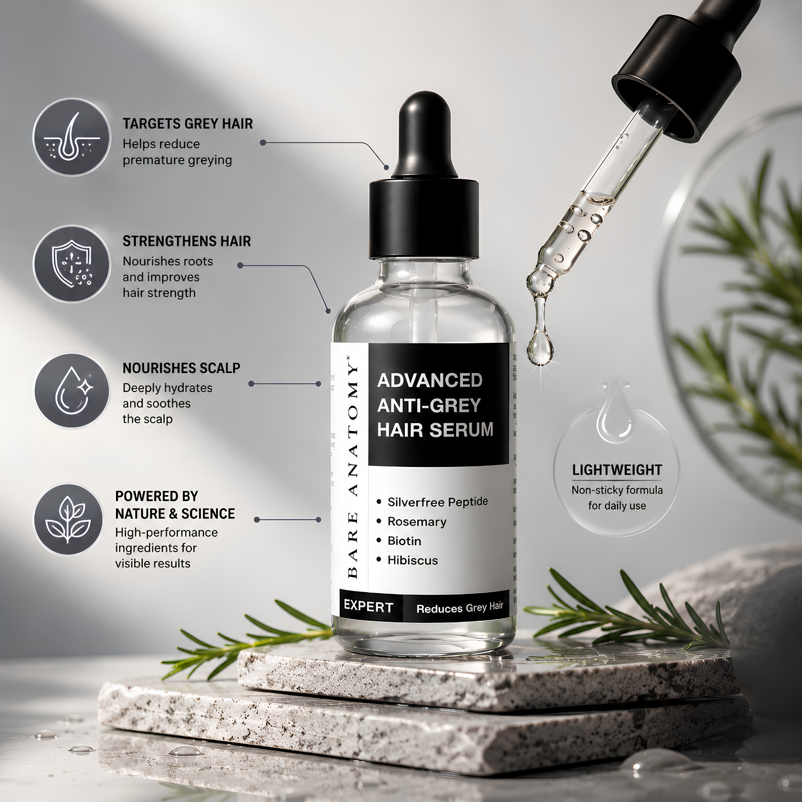 Bare Anatomy Advanced Anti-Grey Hair Serum – 50ml