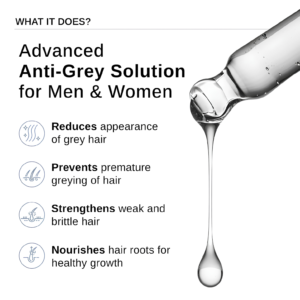 Bare Anatomy Advanced Anti-Grey Serum 50ml dropper bottle showcasing premium hair repigmentation packaging