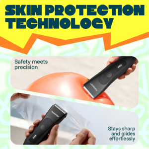MANSPOT Manscape Groin and Body Hair Trimmer kit with 4 guards and charging cable