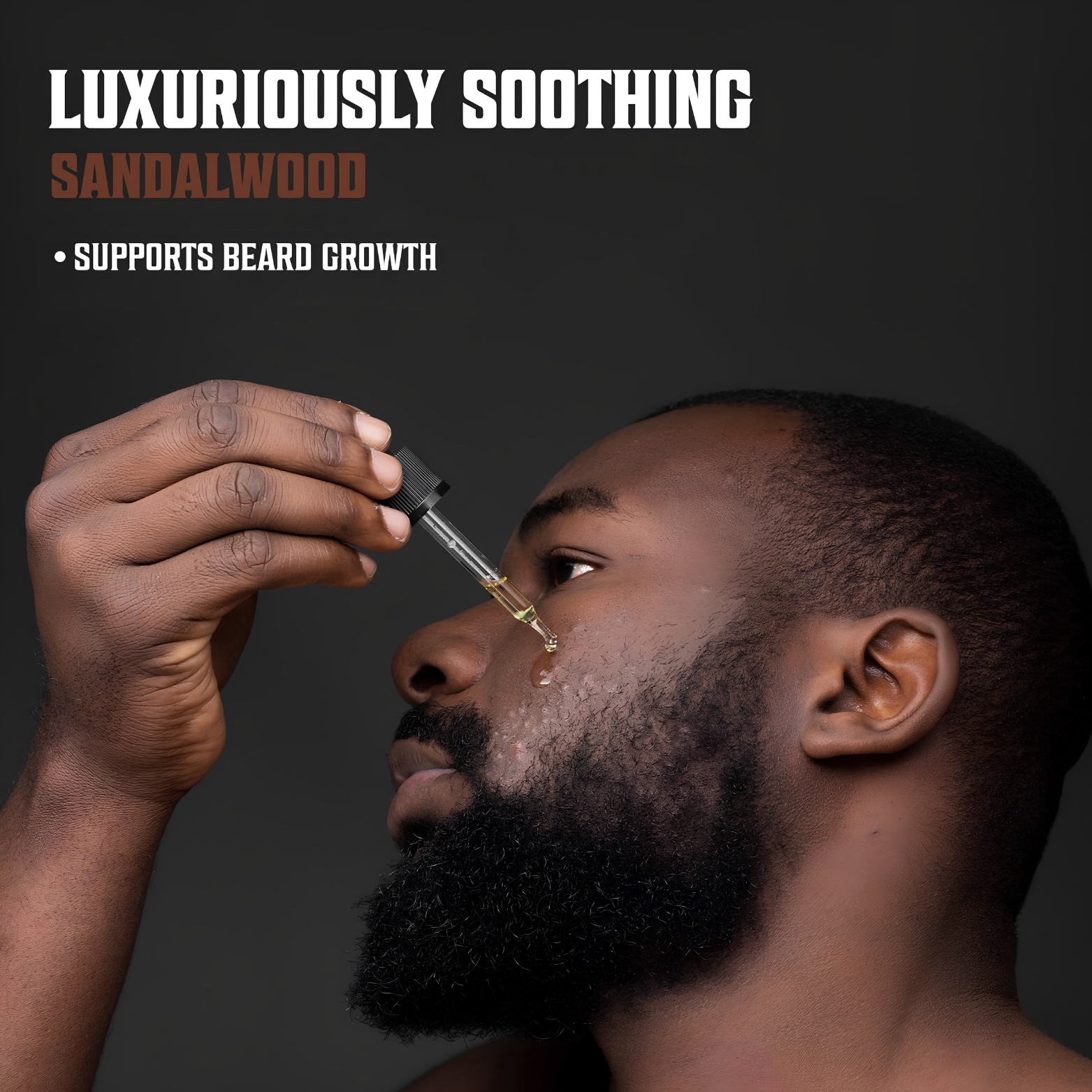 Viking Revolution Beard Oil Sandalwood 30ml bottle layout