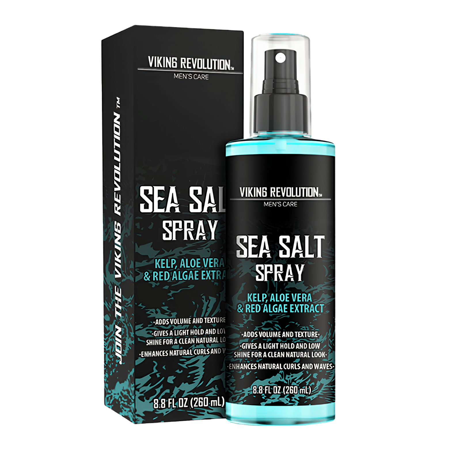 Viking Revolution Sea Salt Spray 260mL texturizing bottle layout