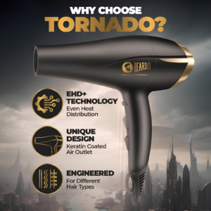 Beardo Studio Professional Tornado Hair Dryer 2000 Watts Power layout