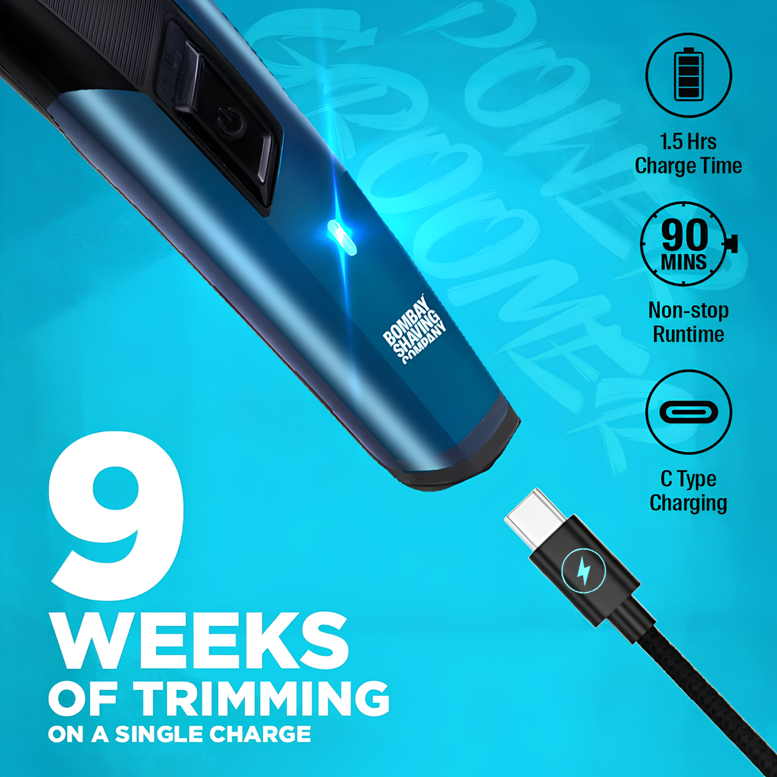 Bombay Shaving Company 11 in 1 Power Groomer Trimmer packaging layout