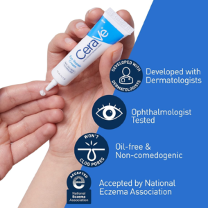 CeraVe Eye Repair Under Eye Cream 14.2g tube and box packaging layout