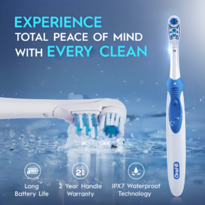 Oral B Cross Action AA Battery Electric Toothbrush layout