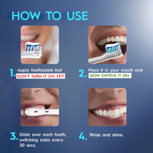 Oral B Cross Action AA Battery Electric Toothbrush layout