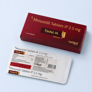 Tinfal M Minoxidil Tablets IP 2 5 mg 10 count box layout