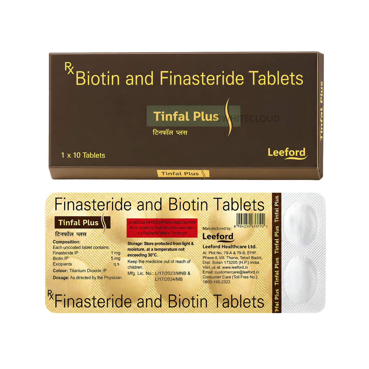 Tinfal Plus Biotin & Finasteride Tablets - 10 Count