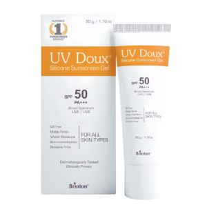 UV Doux Silicone Sunscreen Gel SPF 50 PA+++ 50g tube layout