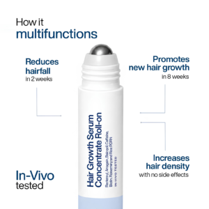 Wishcare Hair Growth Serum Concentrate Roll On 30ml packaging layout