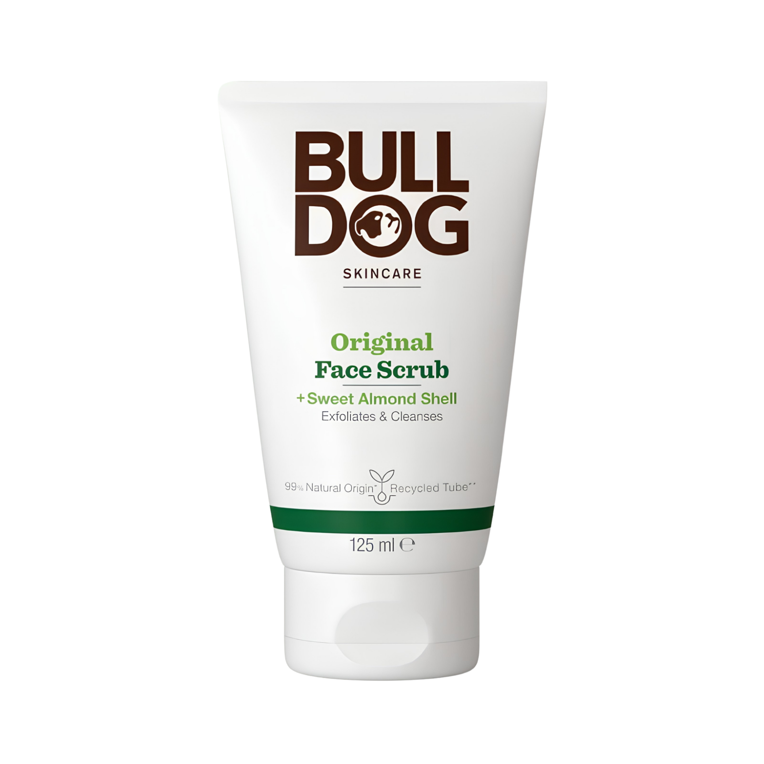 Bulldog Original Face Scrub 125ml squeeze tube packaging layout