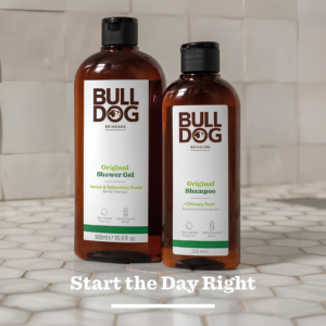 Bulldog Original Shampoo 300ml recycled amber bottle layout