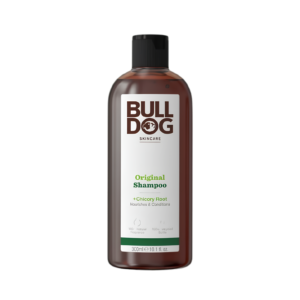 Bulldog Original Shampoo 300ml recycled amber bottle layout