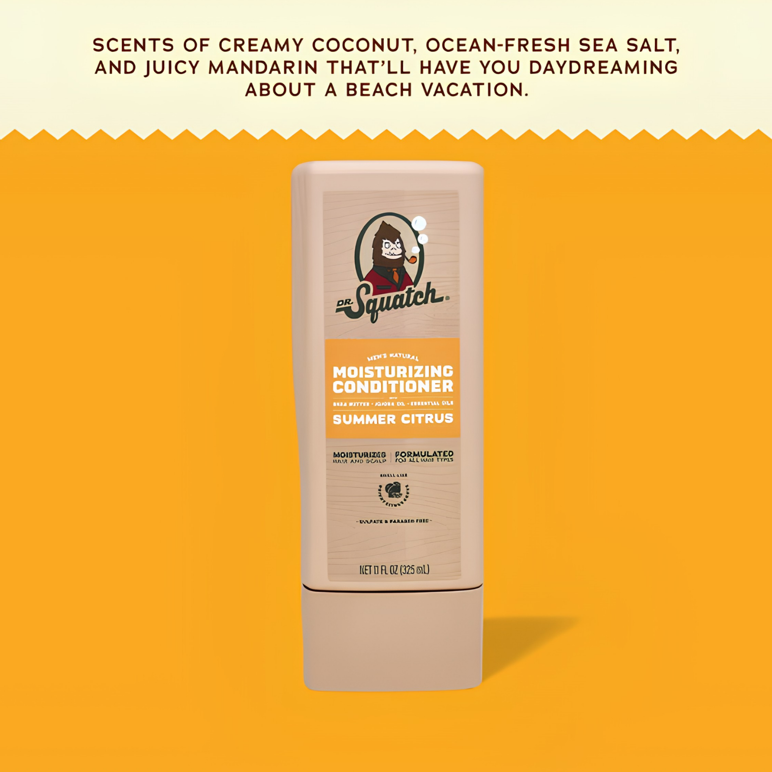 Dr. Squatch Summer Citrus Moisturizing Conditioner 325ml bottle layout