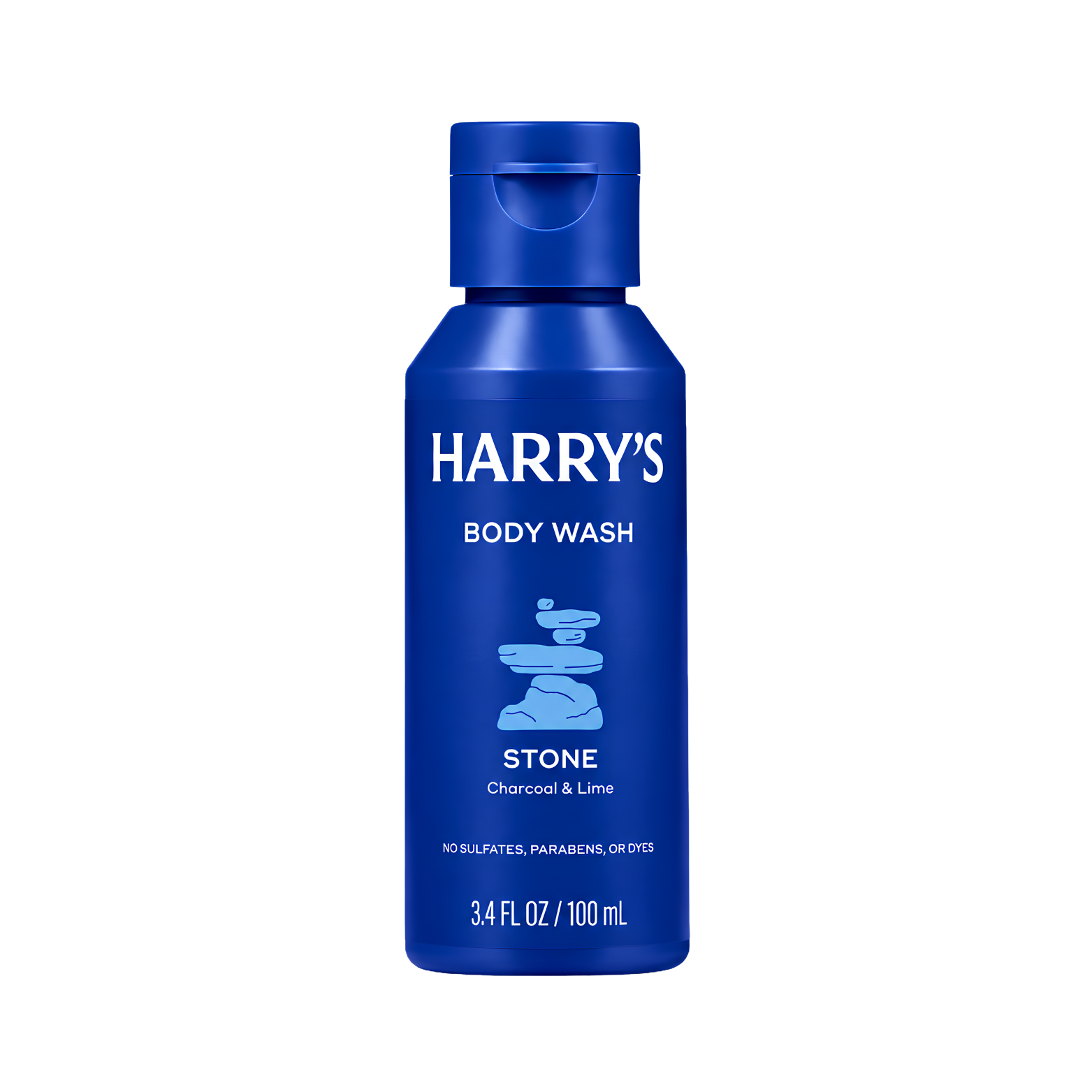 Harry's Stone Body Wash travel size bottle layout