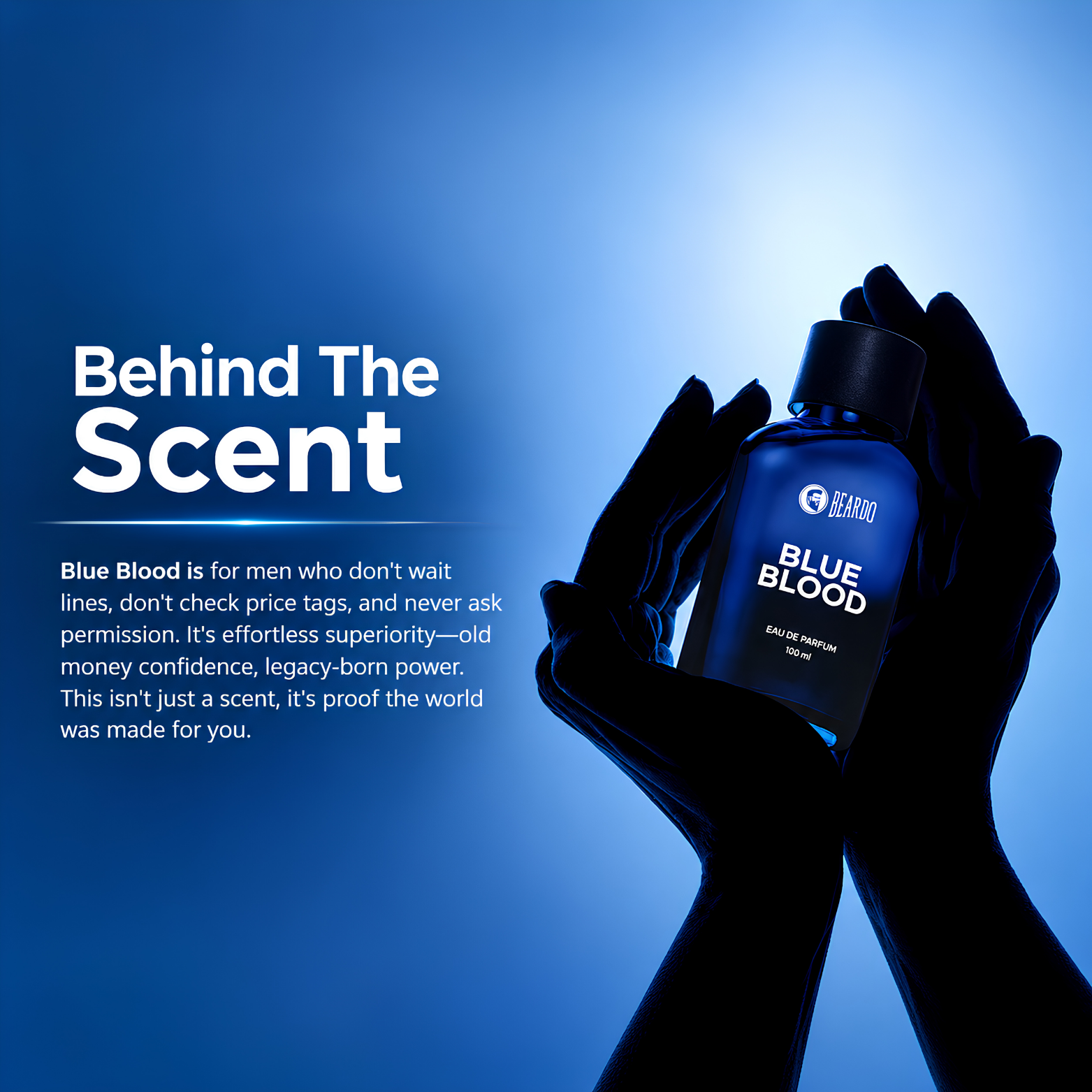 Beardo Blue Blood Premium Perfume for Men 100 ml bottle packaging