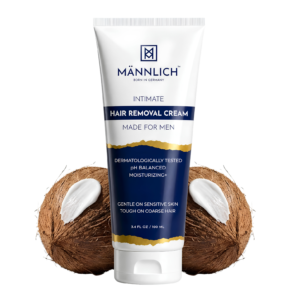 Mannlich Intimate Hair Removal Cream for Men 100 ml tube packaging