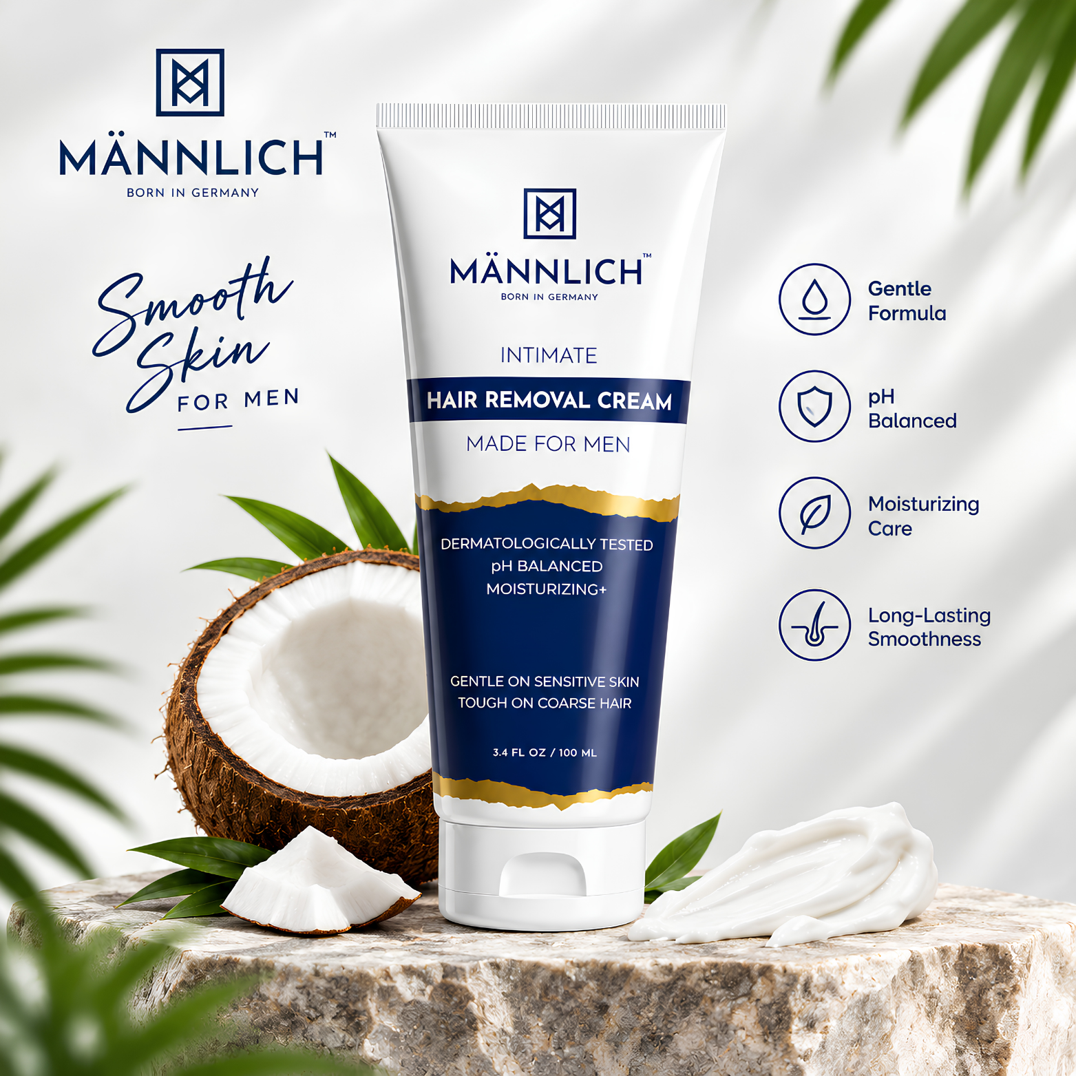 Mannlich Intimate Hair Removal Cream For Men – 100ml