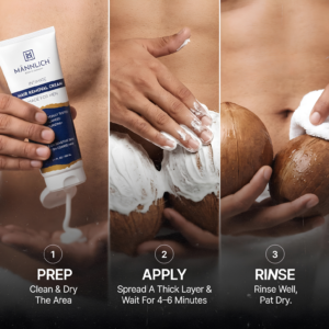 Mannlich Intimate Hair Removal Cream for Men 100 ml tube packaging