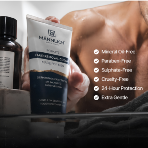 Mannlich Intimate Hair Removal Cream for Men 100 ml tube packaging