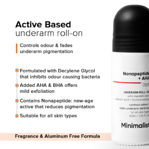 Minimalist Underarm Roll-On Deodorant with Nonapeptide 40 ml bottle packaging