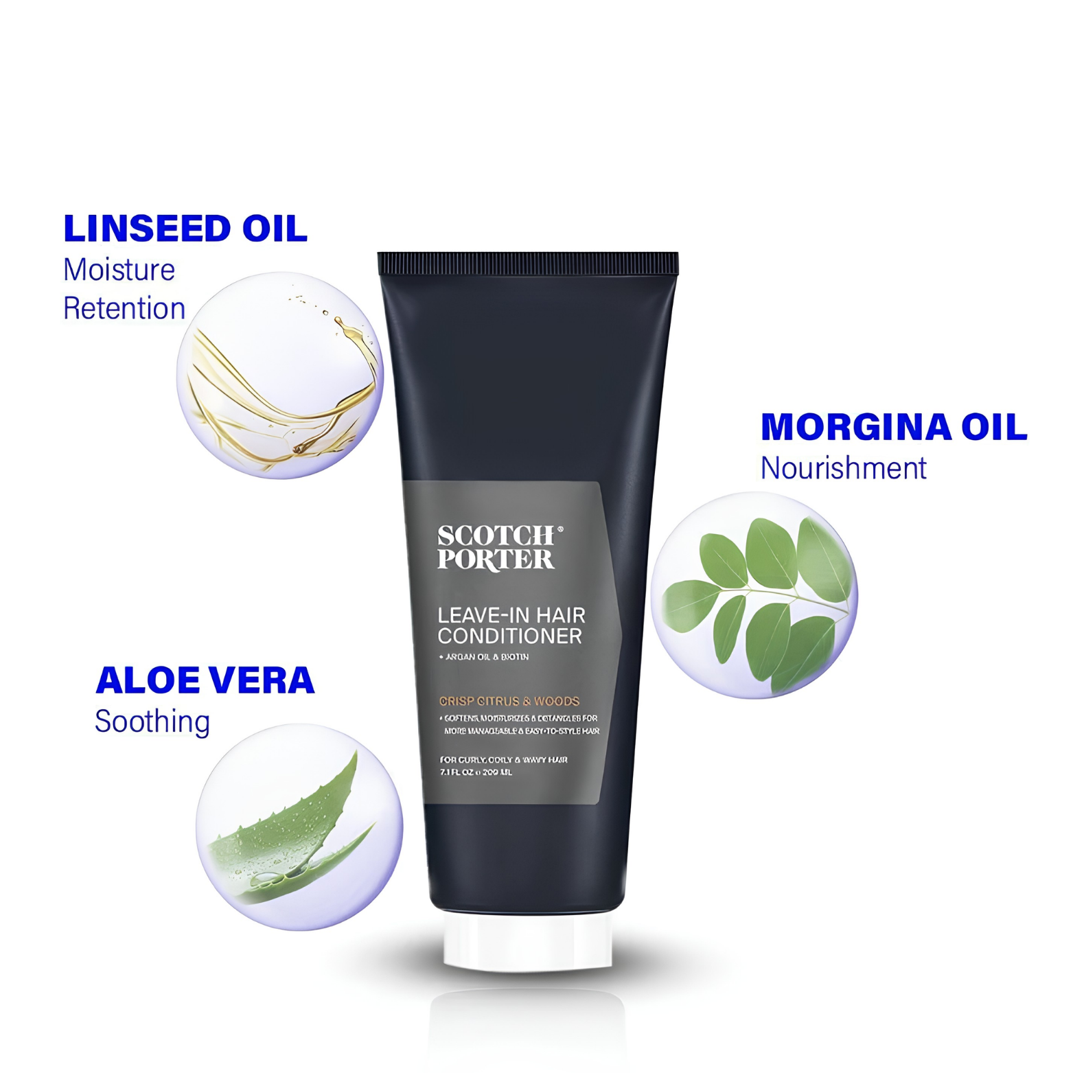 Scotch Porter Curls & Waves Leave-In Hair Conditioner for Men 209 ml tube packaging