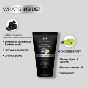 The Man Company Activated Charcoal Peel-Off Face Mask 100 g tube packaging