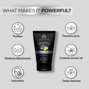 The Man Company Activated Charcoal Peel-Off Face Mask 100 g tube packaging