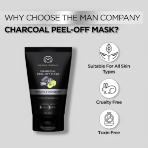 The Man Company Activated Charcoal Peel-Off Face Mask 100 g tube packaging