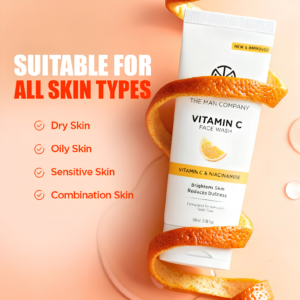 The Man Company Vitamin C Face Wash 100 ml tube packaging